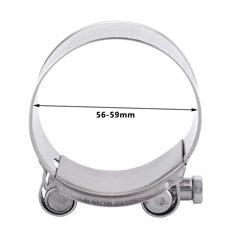 56-59mm SPEEDWOW, универсальный Выпускной банджо, зажим, стыковое соединение, выхлопная Серебряная автомобильная часть для Слип-он, мотоциклетный глушитель - Цвет: 56-59mm