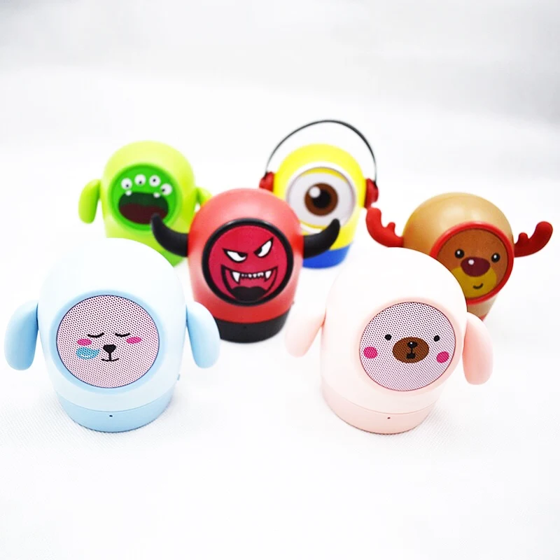 

FHUIL Original Funny Cartoon Mini Bluetooth Speaker Portable Outdoor Loudspeaker Wireless Sound System Support FM Radio TF Card