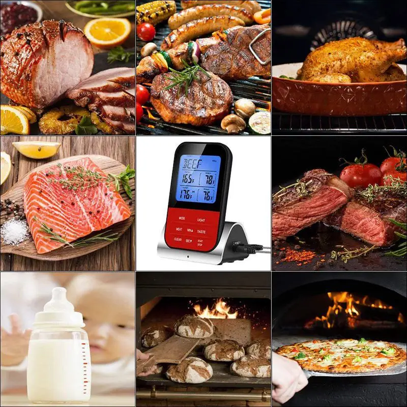 Беспроводной кухонный термометр для мяса двойной таймер обратного отсчета