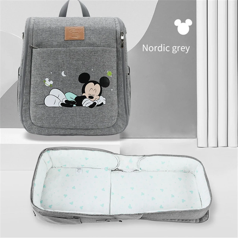 

Disney Mickey Backpack Portable Baby Bed Crib for Baby Multi-Function Travel Mosquito Nest Newborns Portable Crib Diaper Bag