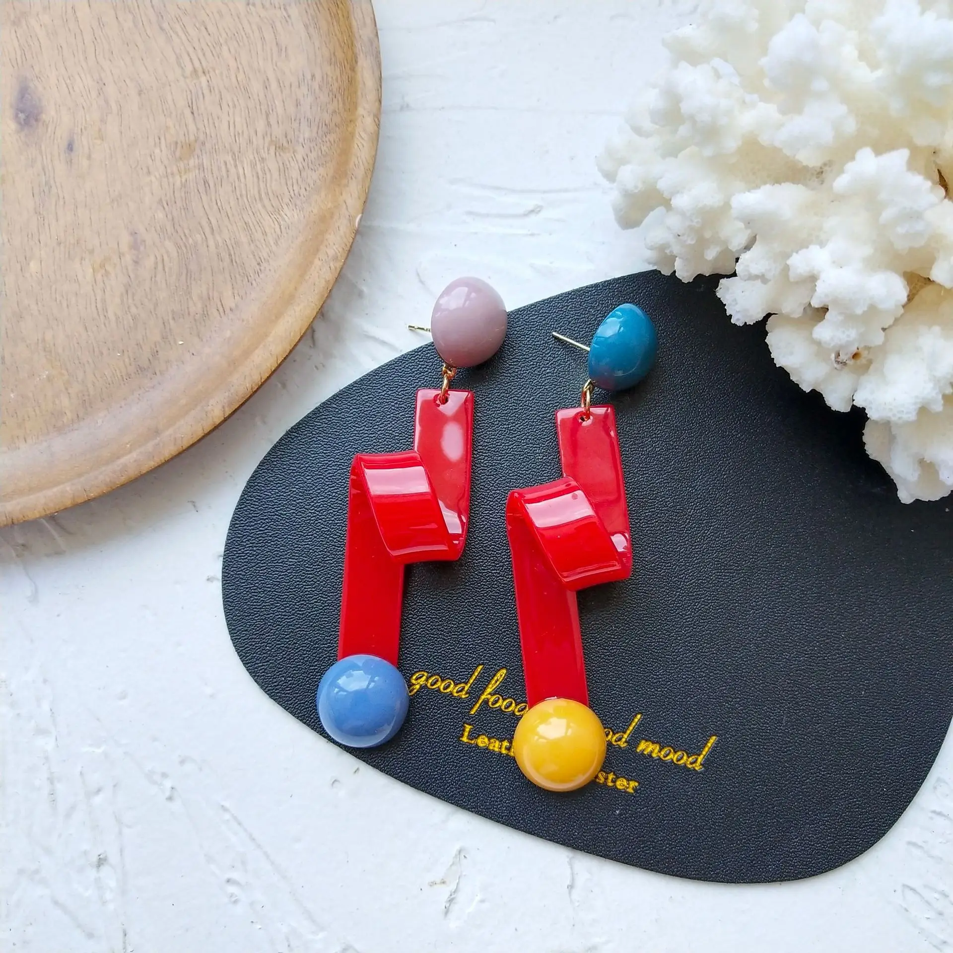 

SNCSDK Knotted Streamers 2020 Trendy Hit Color Geometric Retro Long Exaggerated Childlike Funny Ear Clip Women's Stud Earrings