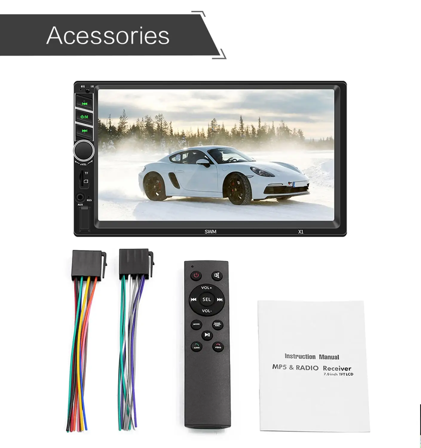 Автомагнитола 2 din автомобильный радиоприемник с сенсорным экраном 7 дюймов