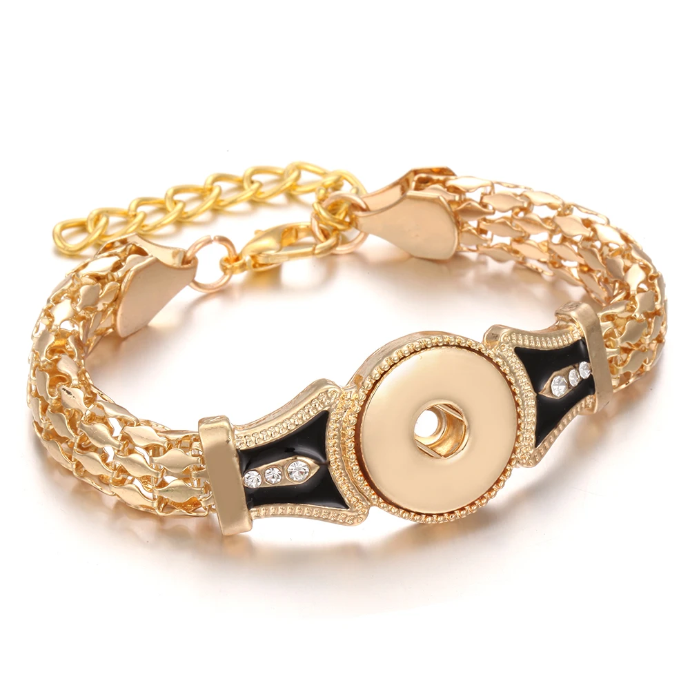 Новые металлические браслеты с кнопками богемная Регулируемая цепочка золотой