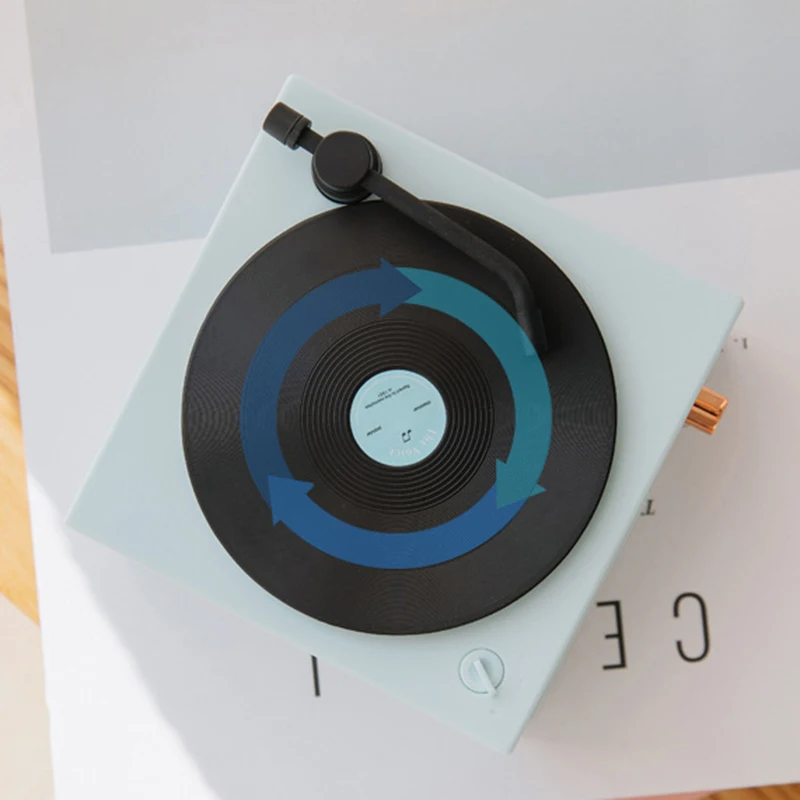 Новый атомный черный клей фонограф беспроводной Bluetooth динамик Ретро Gramophon o