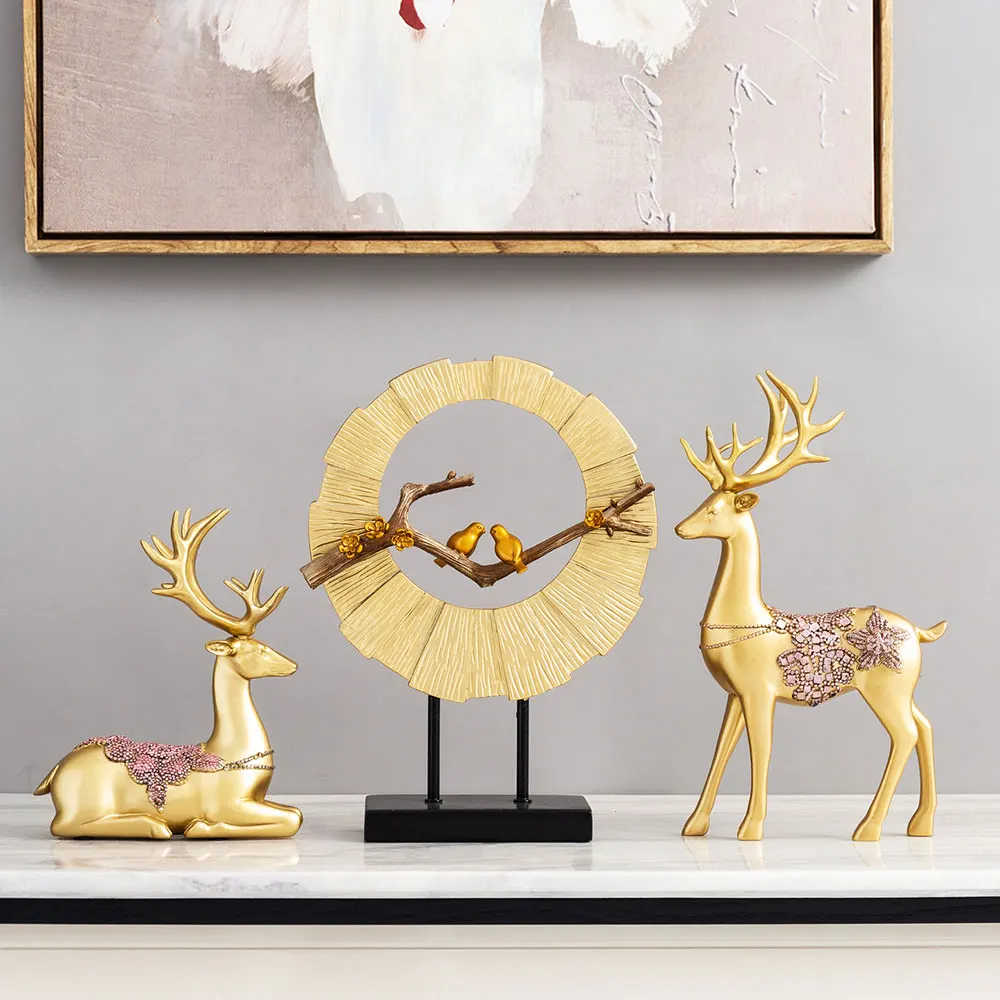 

Home Decor Accessories Modern Deer Statues Nordic Animal Sculpture Fengshui Decor Living Room Office Desk Decoration Gifts