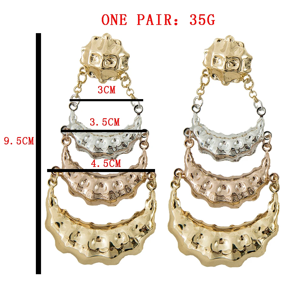 

SUNNESA Horns Three-color Earrings Big Jewelry But Lightweight Custom Earrings Unique Party Earrings Exaggerated