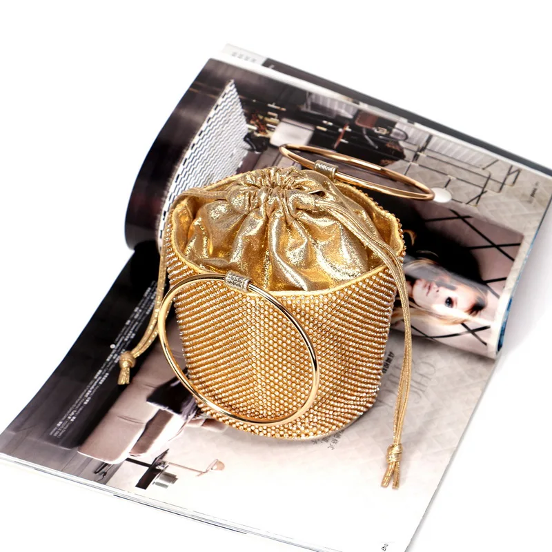 Женские вечерние сумки YINGMI серебристые черные золотистые атласные свадебные с