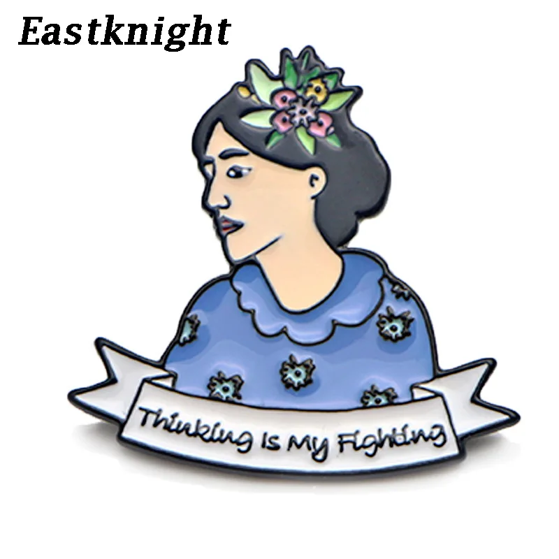 V276 Virginia Woolf Thinking Is My Fighting металлические эмалированные булавки и броши модные нагрудные булавки рюкзак сумки значок коллекция