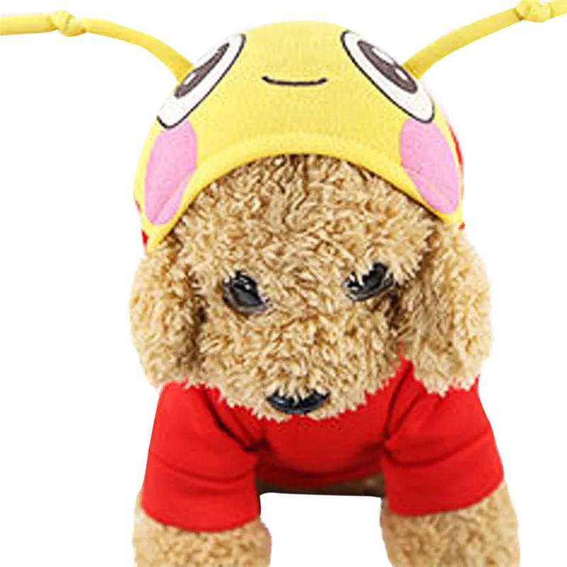 Для домашних любимцев собак Зимний принт насекомых с капюшоном одежда для