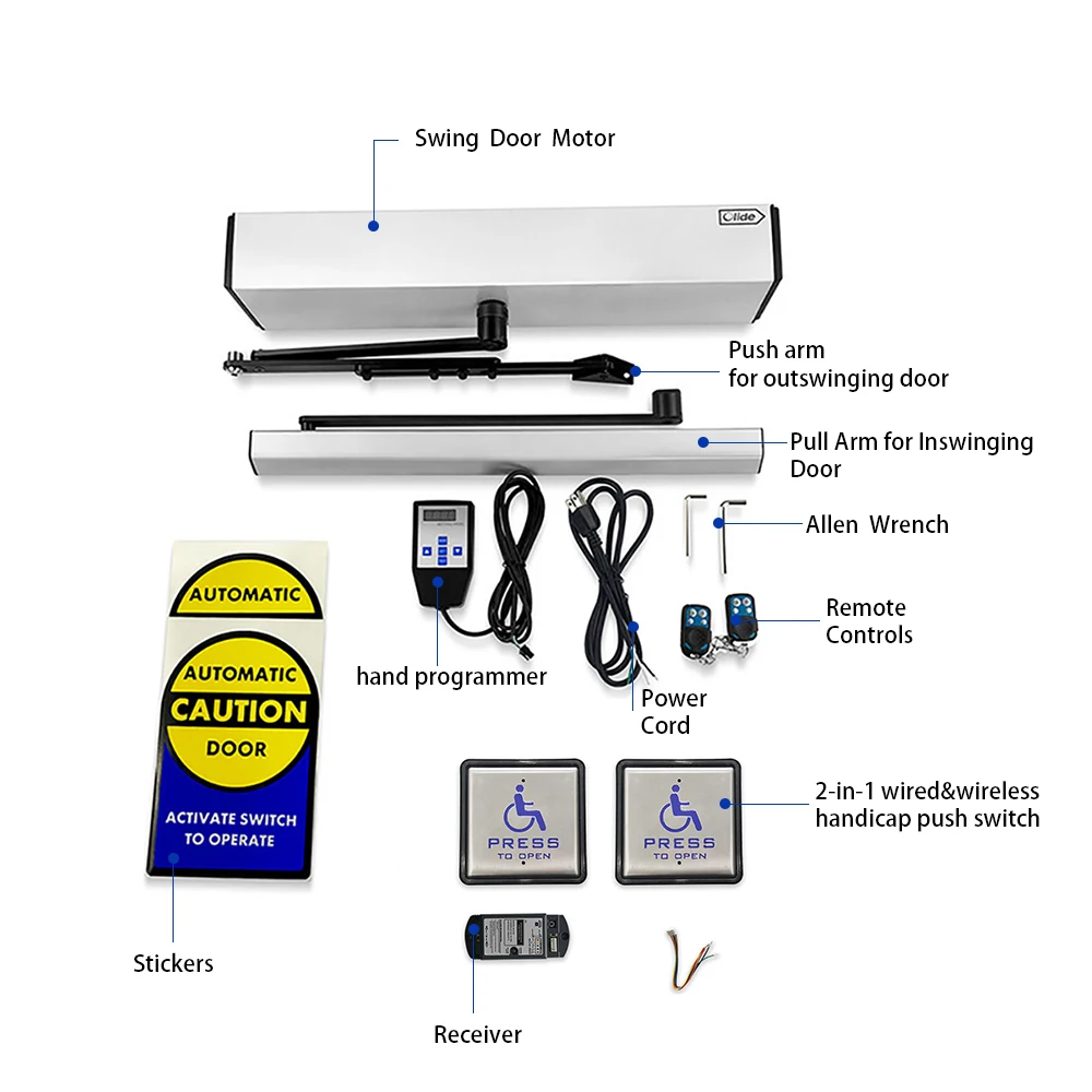 Автоматический открыватель дверей Olide для инвалидов с беспроводной пушкой 4,5 дюйма.