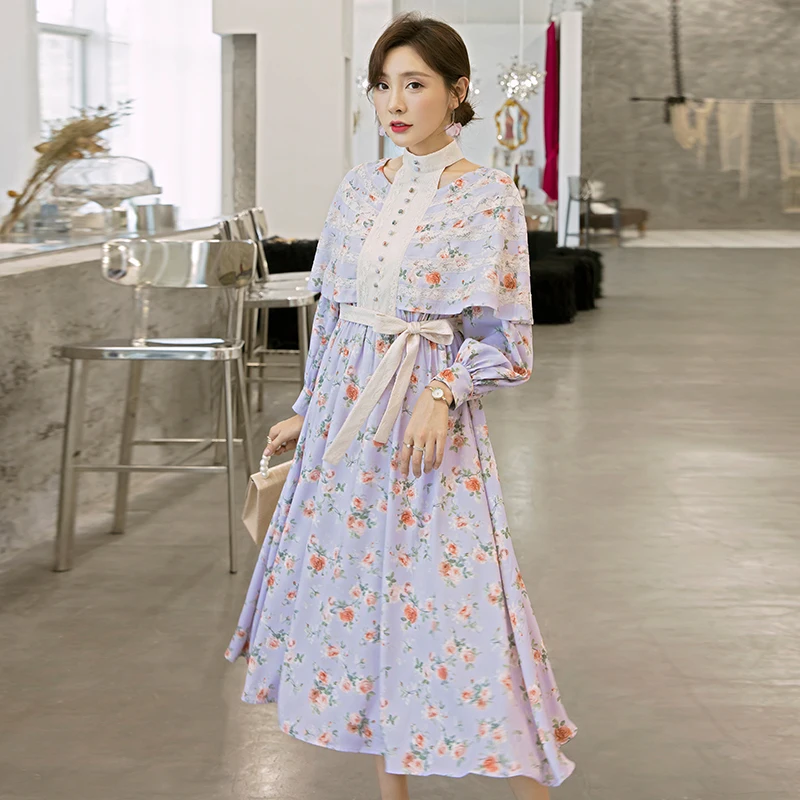 Женское платье с рукавами фонариками YIGELILA винтажное до середины икры