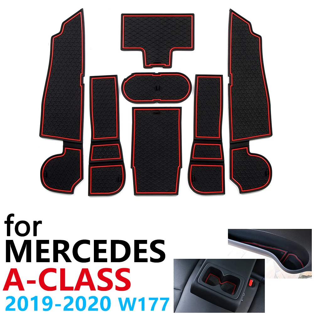 Противоскользящий резиновый коврик для чашки дверной паз Mercedes Benz A Class W177 A220 A250 A45