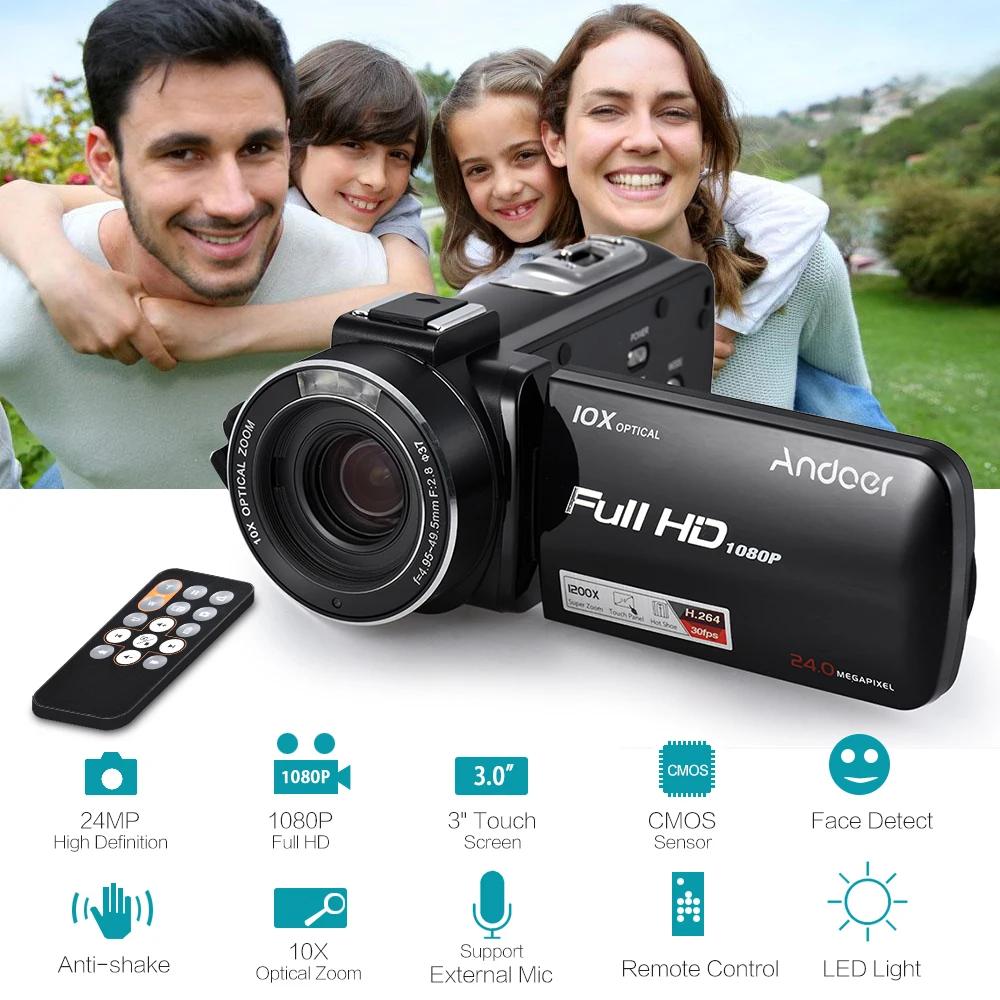 Andoer HDV Z82 3 &quotLCD сенсорный экран Видеокамера 1080P 24MP Цифровая видеокамера