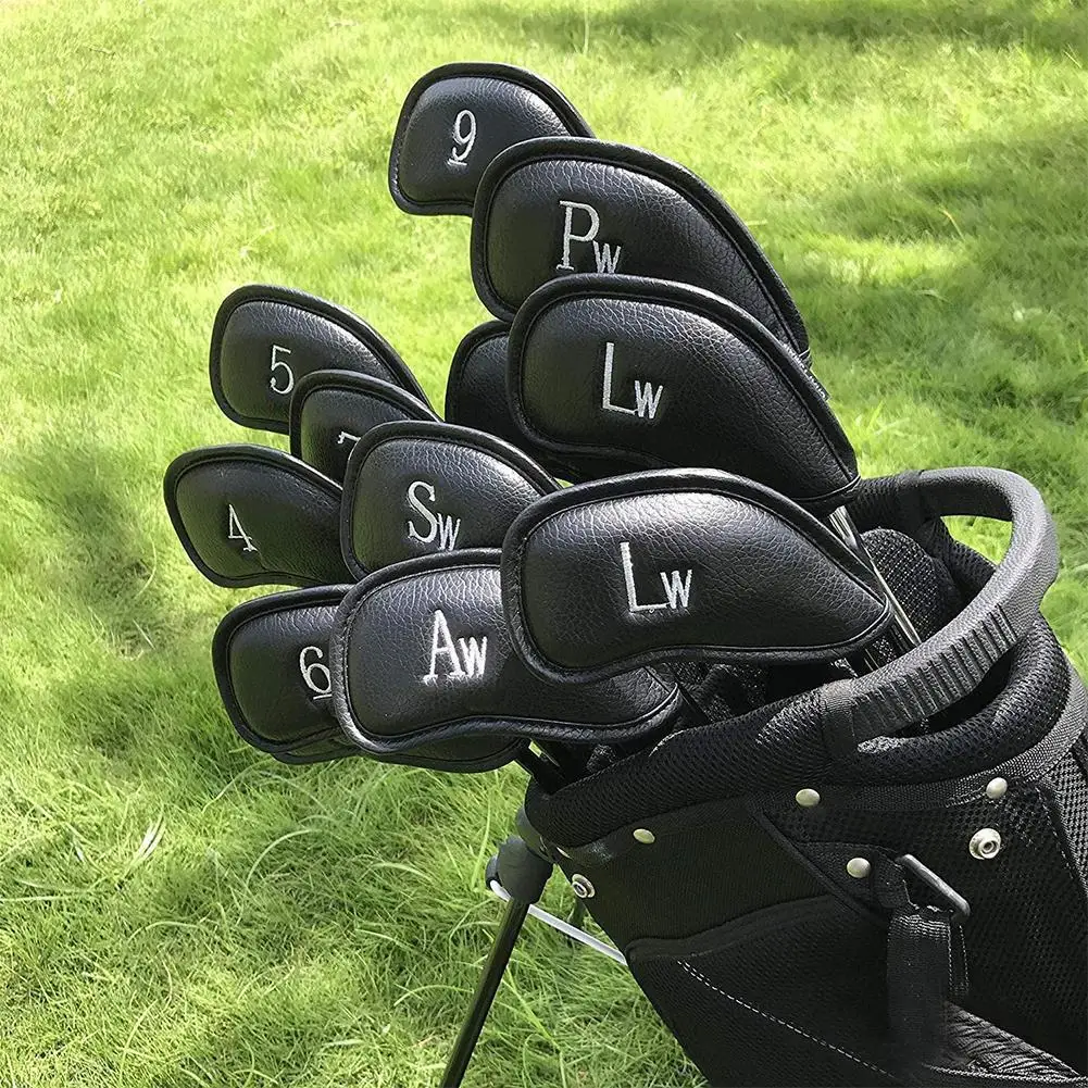 

12Pcs/Set Portable PU Golf Club Iron Head Covers Protector Golfs Head Cover Set D11 19 Dropshipping