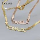 DOREMI индивидуальное Плоское Ожерелье с именем Женская табличка ожерелье ювелирные изделия подарок для женщин мама девочка Рождество