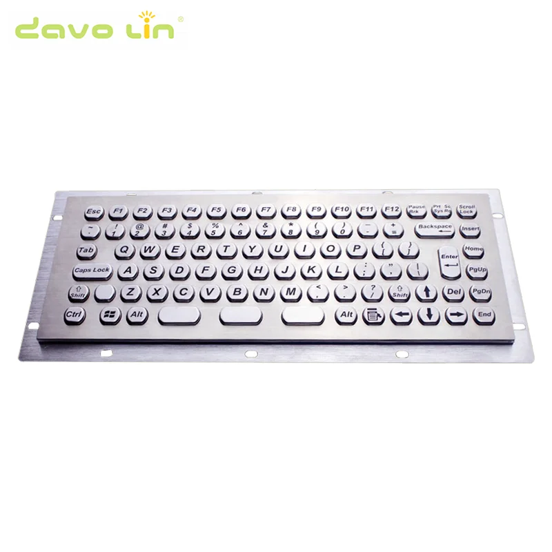 Металлическая промышленная встроенная клавиатура из нержавеющей стали для
