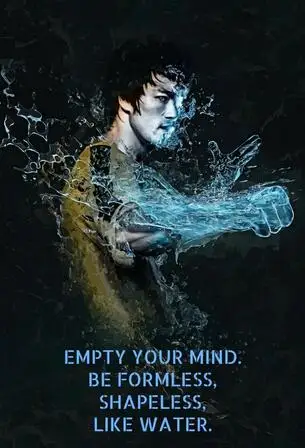 Мотивационный плакат с художественным принтом Брюса Ли Шелковый для украшения