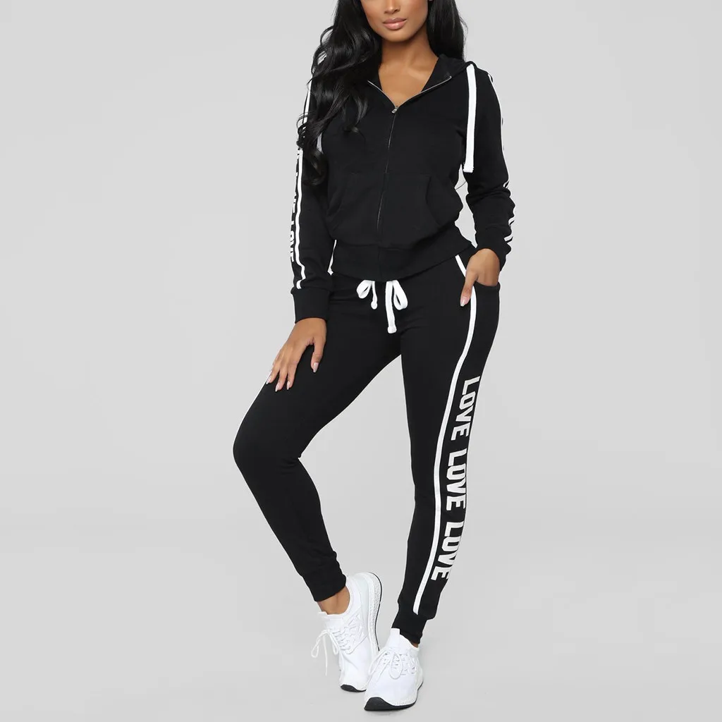 Женский спортивный костюм в полоску осенний из двух предметов толстовка на