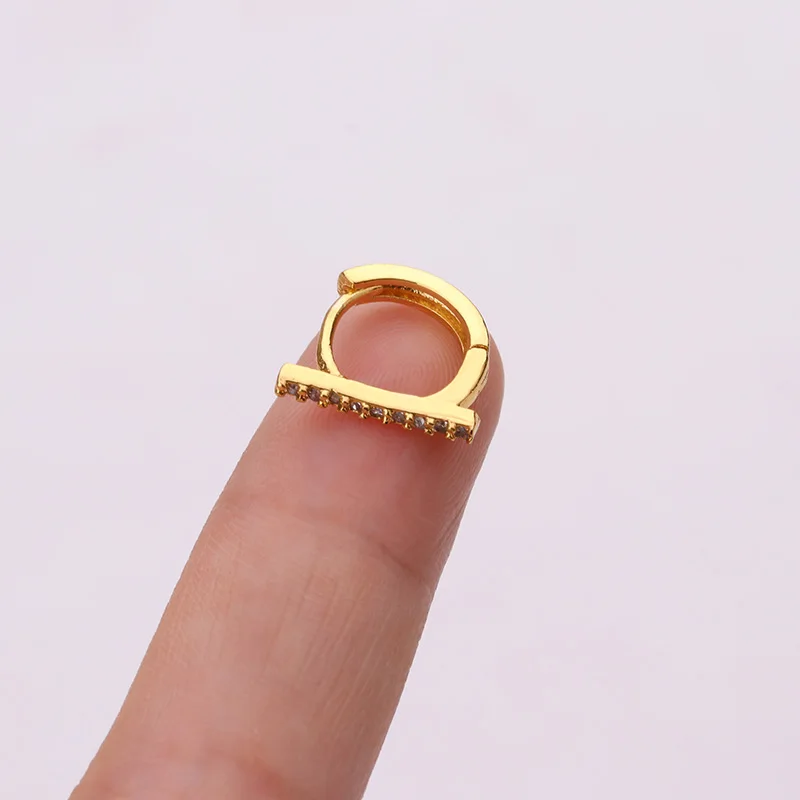 1PC Silver And Gold Color Tiny Cubic Zirconia Huggie Hoop Earring Cartilage Helix Conch Lobe Ear Piercing Jewelry | Украшения и