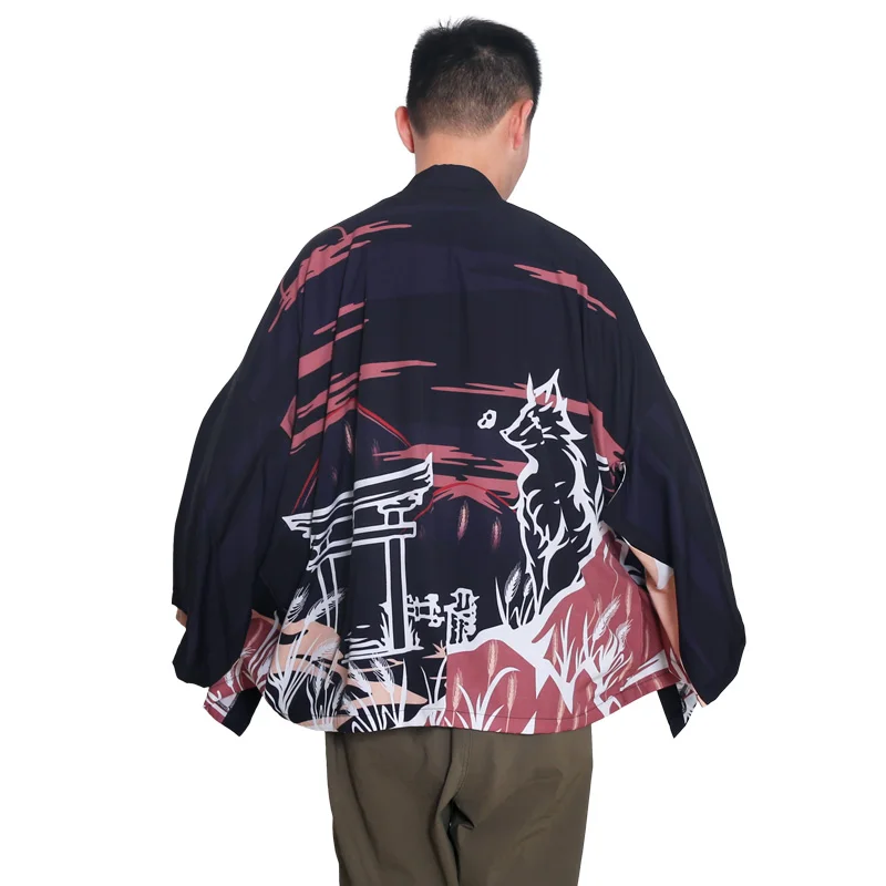 Японское кимоно мужской кардиган рубашка блузка юката мужская одежда haori Оби