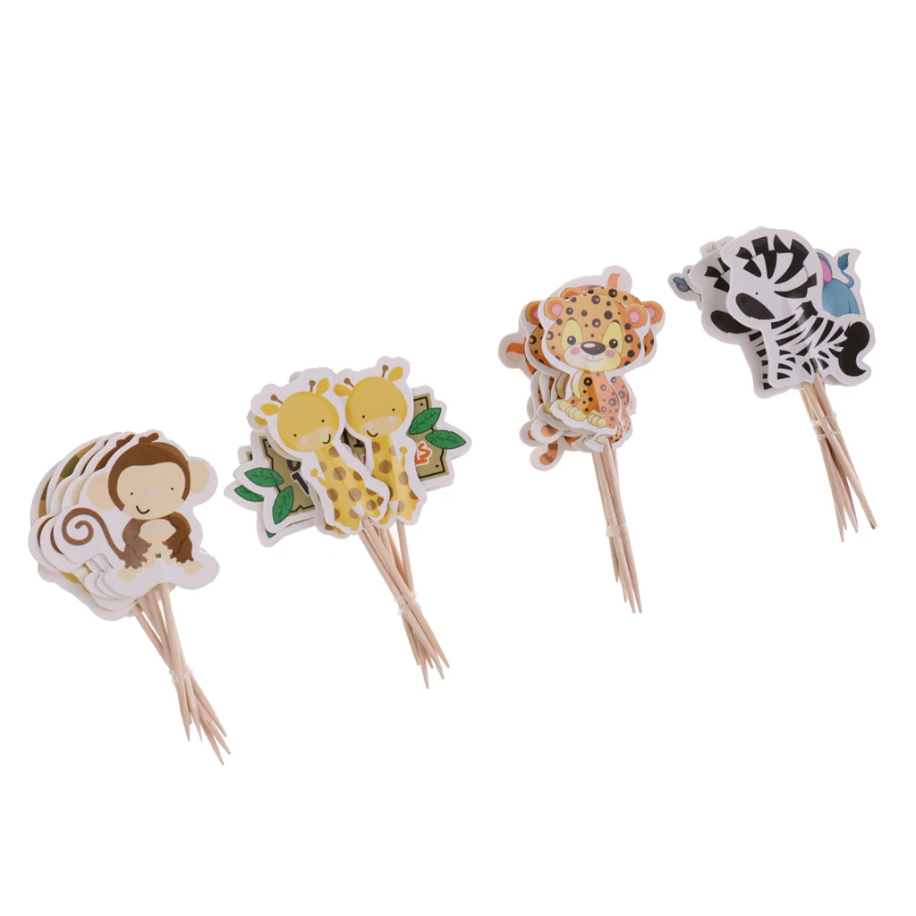 24 шт. животное кекс Toppers дети партии торт закуски украшения еда выбирает ребенка