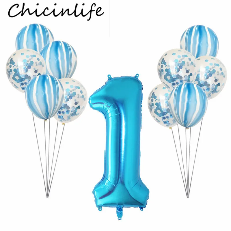 Праздничный Декор Chicinlife для 1 го дня рождения мальчиков и девочек синие розовые
