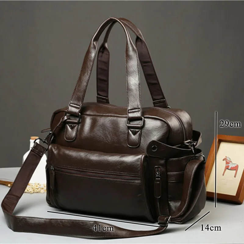 

Men 's Briefcase Messenger Shoulder Bags Large Capacity Handbag Computer Bags Laptop Multifunction Business High Quality Leather