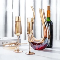 glass goblet waterware amber crystal champagne cocktail glass european bar decoration household kitchen supplies drinkware