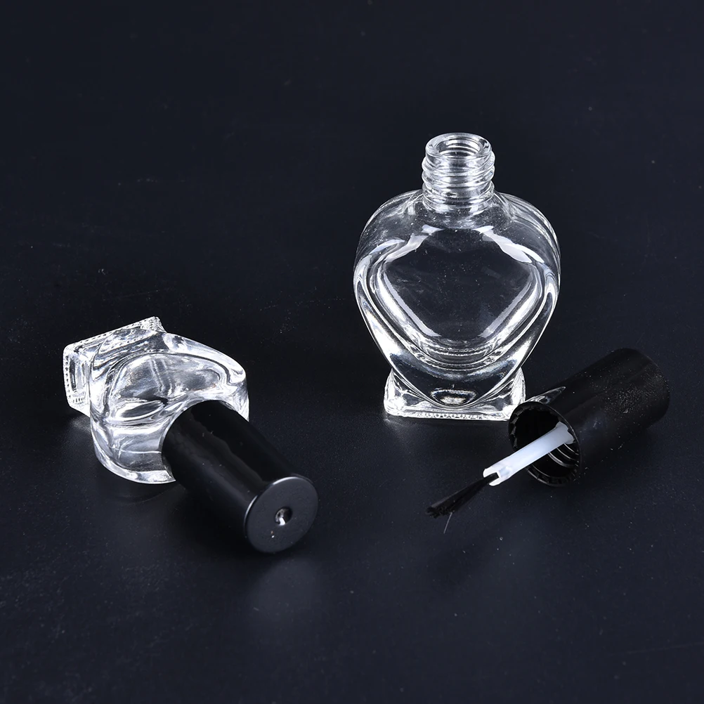 1 шт 5 мл/10 мл пустая бутылка для лака в форме сердца и маленькая кисть контейнер