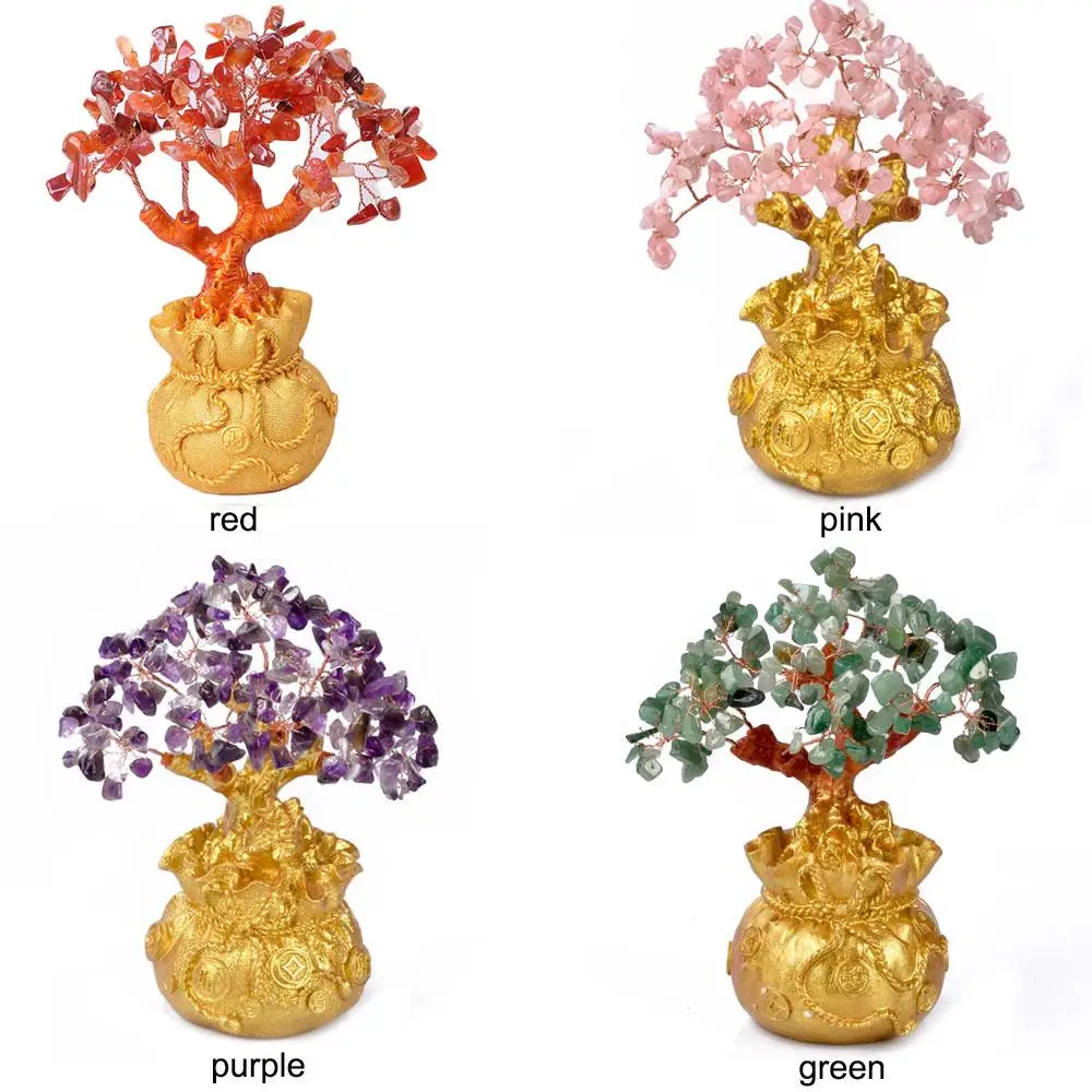 

Crystal Wedding Hotel Fortune Tree Ornament Purse Tree Ornament Beautiful Delicate Money Spinning Tree Ornament Livingroom