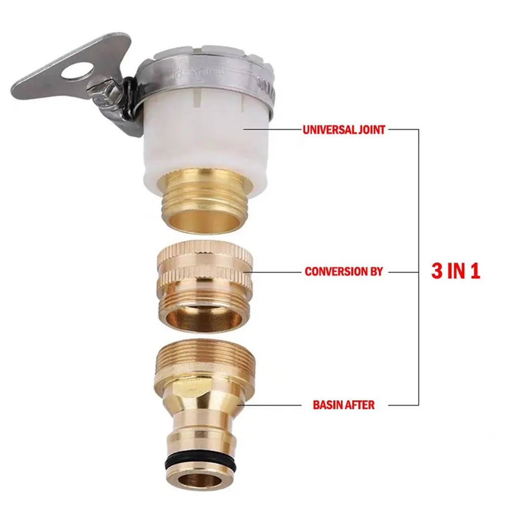 

Three-in-one Connector Car Wash Water Gun 4 Tap Basin Adapter Basin Conversion Joint Octopus Joint Opp Packaging