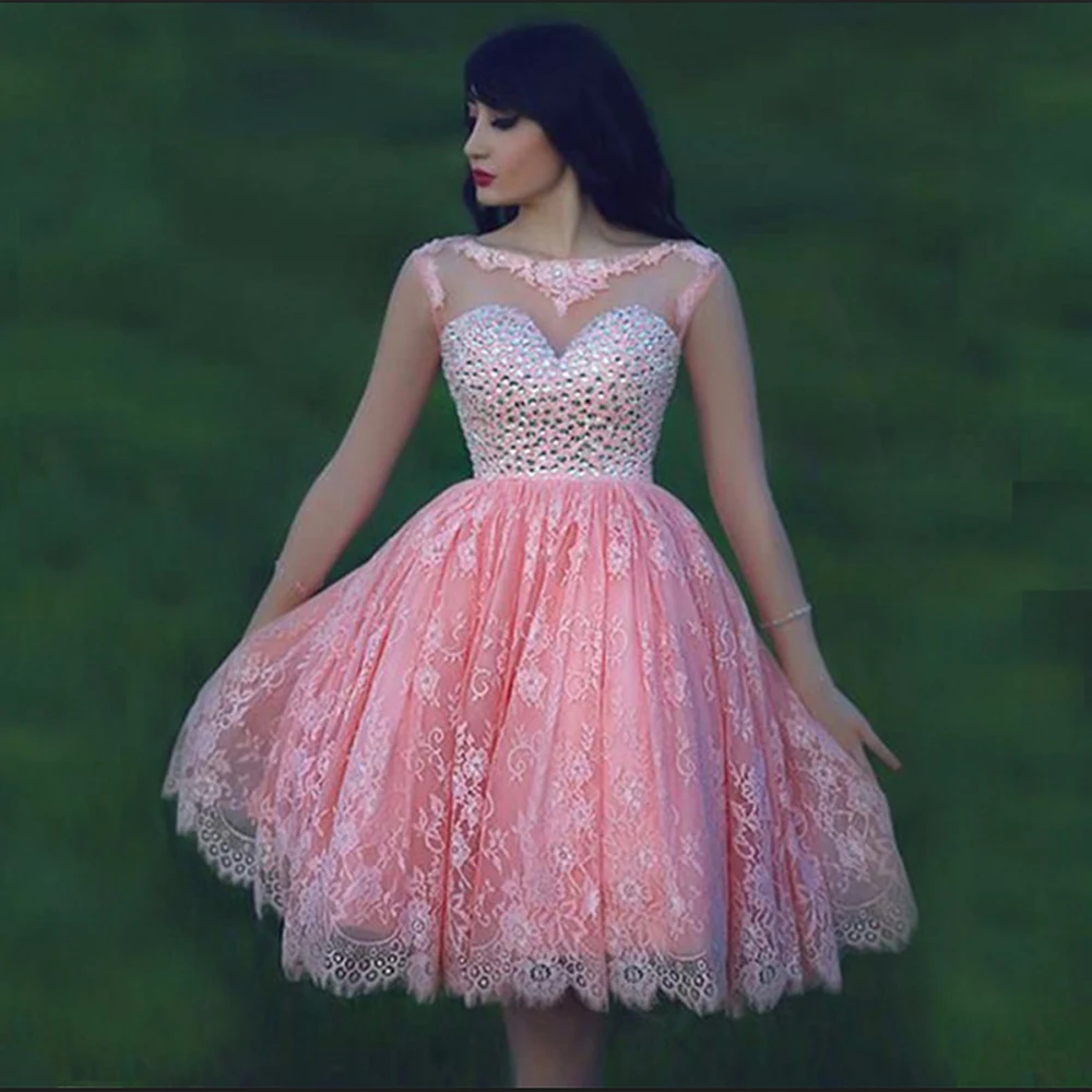 Розовое Короткое Платье