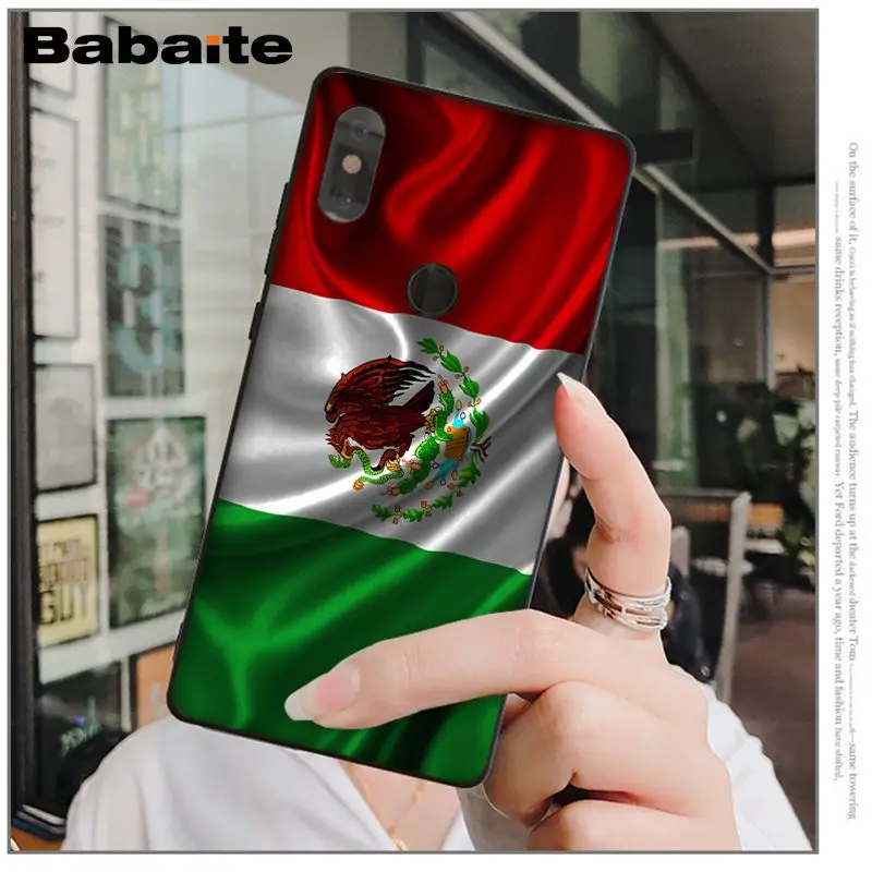 Babaite Mexican National flag emblem Soft black Phone Case for Xiaomi Mi 6 Note3 8 8SE Redmi 5 5Plus Note4 4X Note5 Cellphones