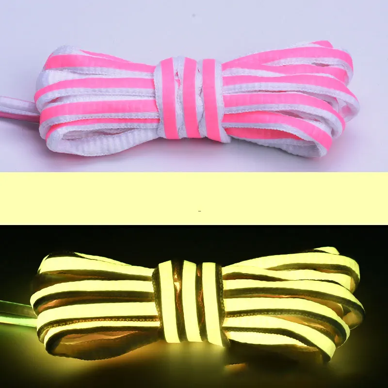 

1 Pair 100-140cm Luminous Shoelace Glow Night Safety Unisex Color Fluorescent Basketball Shoes Flat Athletic Sport Shoe Laces