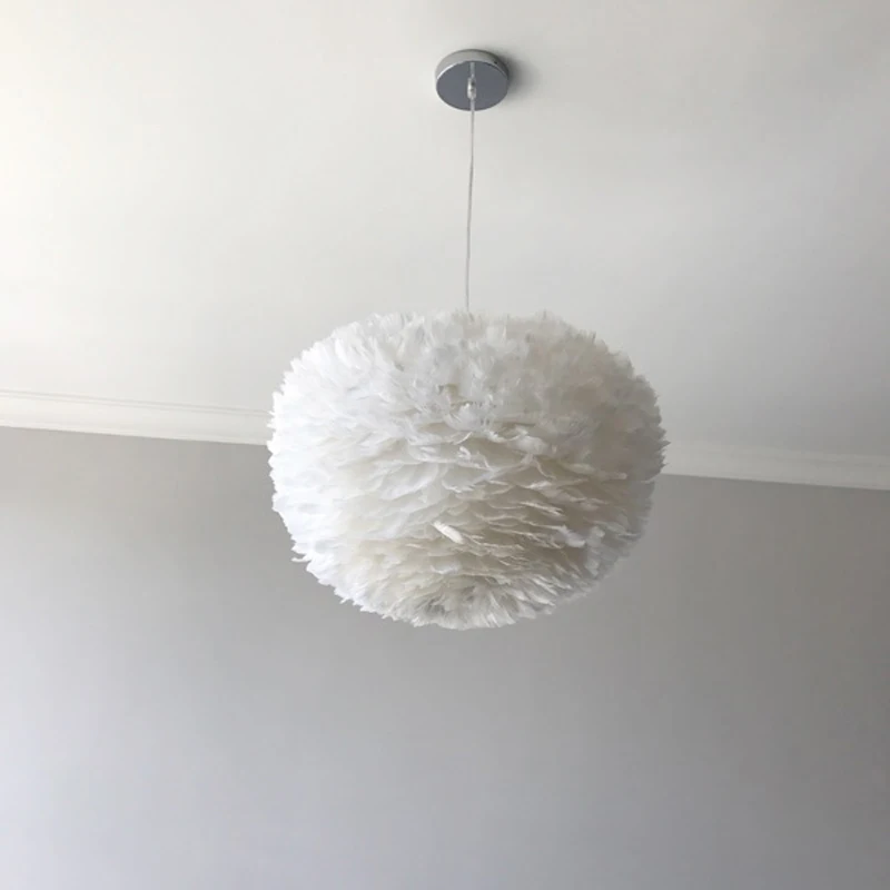 Декоративный современный белый цветок plume перо подвесной светильник