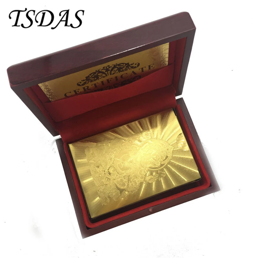 Водонепроницаемый Пластик с покрытыем цвета чистого 24 каратного золота карт