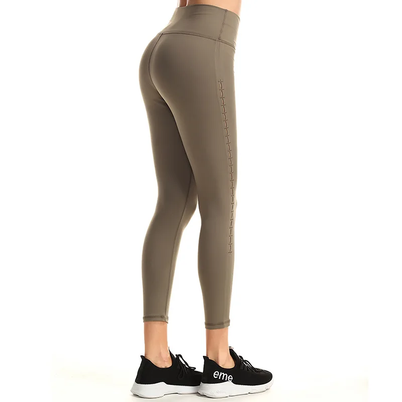 Женские фитнес брюки тонкие для йоги высокая Талия спортивные Леггинсы