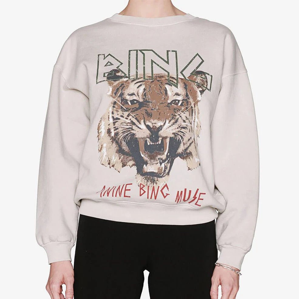 

Sweatshirt Women Oversized Winter Clothes Tops Casual 2021 Streetwear Beige White Vintage Letter Printed Sweatshirt