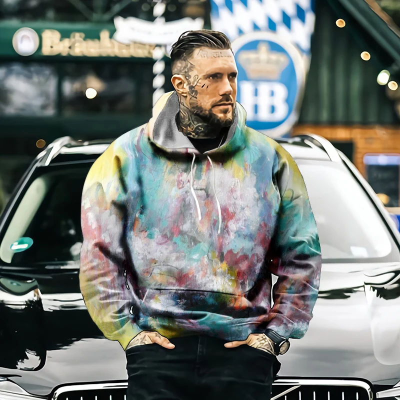 

Harajuku 3d printing 2021 new sweatshirt pullover streetwear retro painting art stitching funny men's hoodie S-6XL