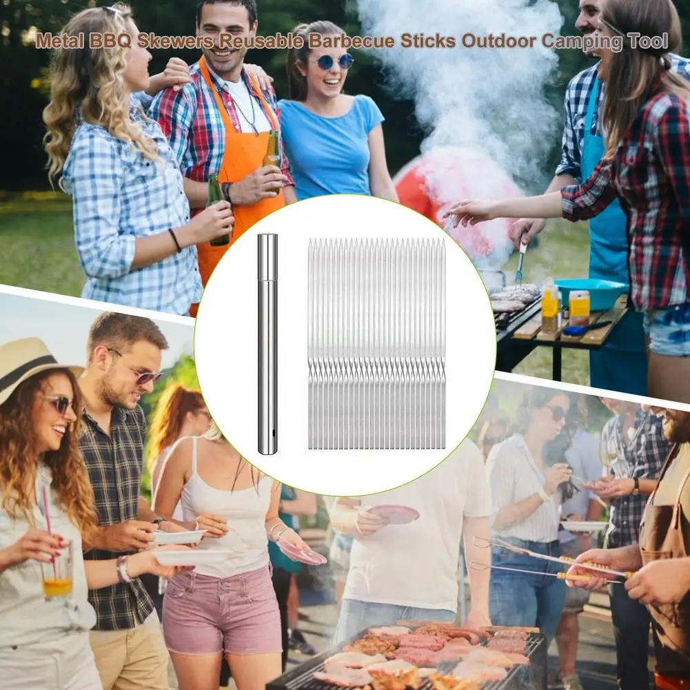 21 шт. металлическое приспособление в дял шашлыка с тубус для хранения