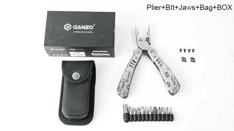 PLier with box jaws Ganzo G302H вольфрамовые сменные лезвия Мульти плоскогубцы; Набор инструментов сумка комбинация из нержавеющей стали Складной нож длинный нос плоскогубцы - Цвет: PLier with box jaws
