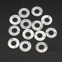 natural shells circle charms white shell donuts beads connector pendant for jewelry making diy earrings bracelet accessories