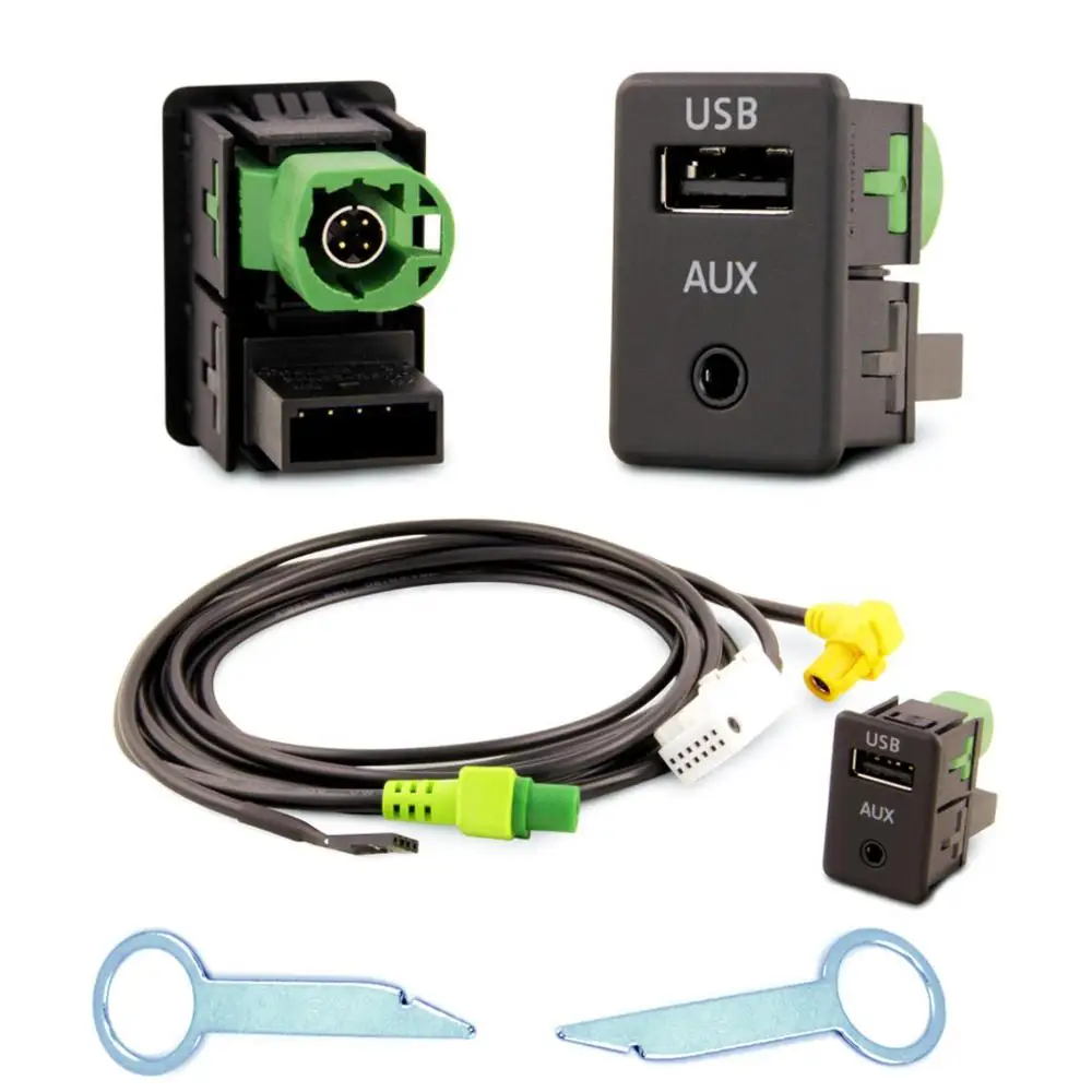 Автомобильный AUX USB аудио кабель Biurlink, кнопка переключения штепсельной вилки для Volkswagen Passat B6 B7 CC Touran POLO, установка RCD510 RNS510 RNS315