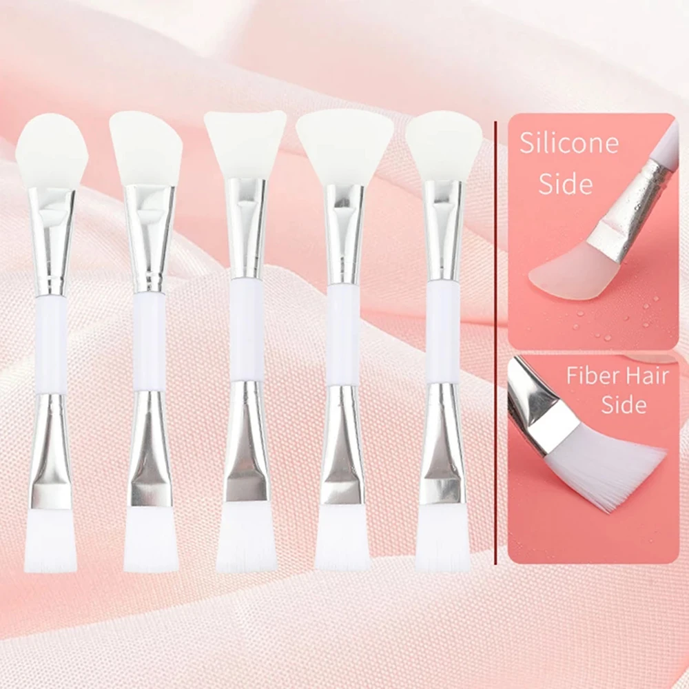 

1pcs Cosmetic Beauty Tool Skin-care Makeup Brushes Silica Gel Wool Fiber Blending Double-ended Facial Face Mask Brush New