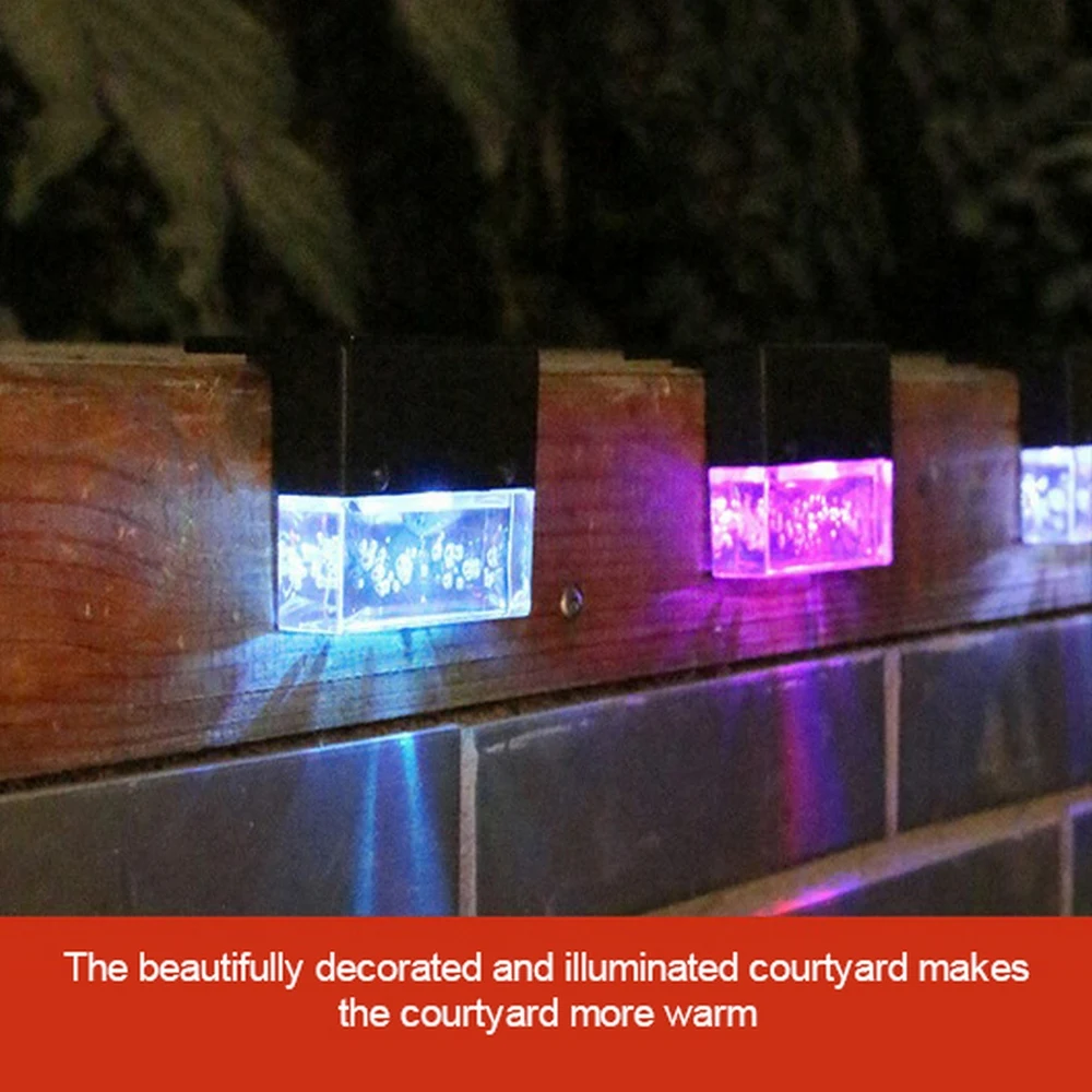 

6Pcs LED Solar Lamp Path Stair Outdoor Waterproof Wall Light Garden Landscape Step Fence Lights for Patio Stairs Garden Yard