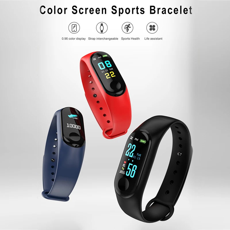 

BINSSAW New Men Women Smart Watch Sport Bracelet Bluetooth Clock Heart Rate Blood Pressure Sleep Monitor Pedometer Band with Box