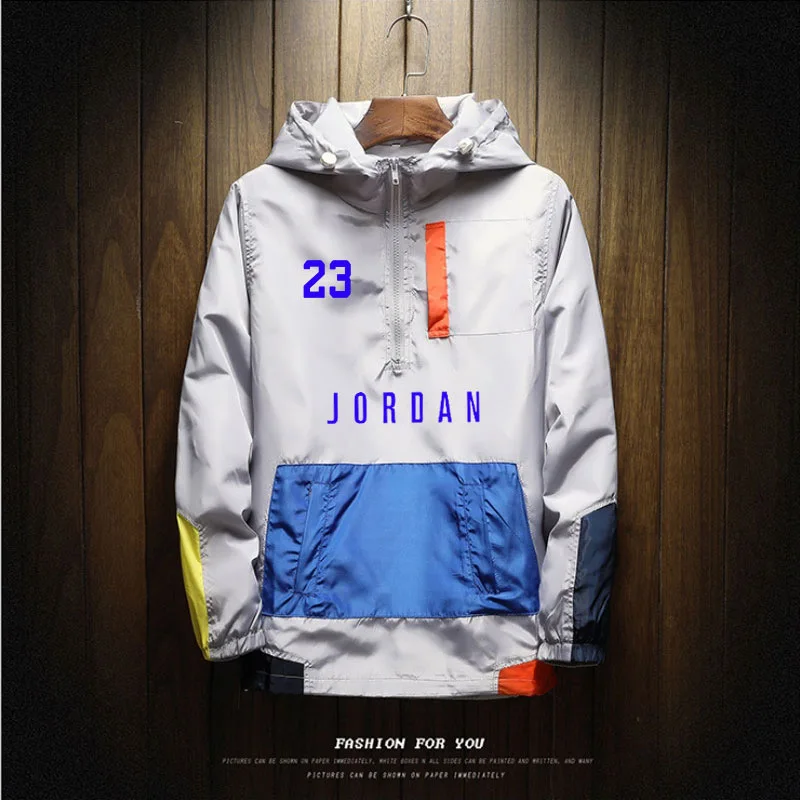 

Hot Sale Jordan Windbreaker Jacket Mens Autumn Outdoor Hooded Jacket Men Large Size Windbreaker Zipper Jacket Brand Clothing