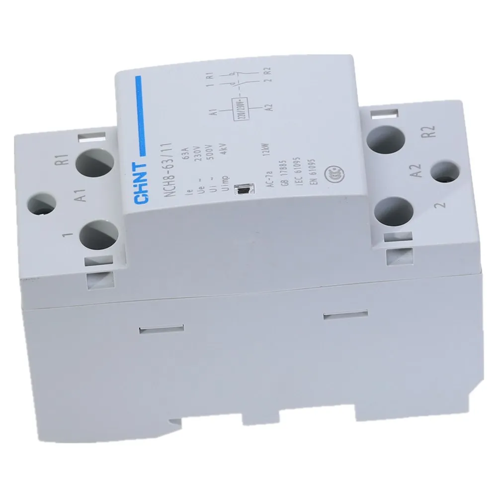 CHNT NCH8-63/11 2-полюсный 63A 1NO 1NC контактор DIN-рейки бытовые модульные замыкатели