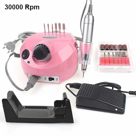 Pink EU 220V Set1 Профессиональный электрический сверлильный станок, Электрический Маникюрный сверла машины, аксессуары для педикюра, набор для дизайна ногтей, сверлильный инструмент для ногтей - Color: Pink EU 220V Set1