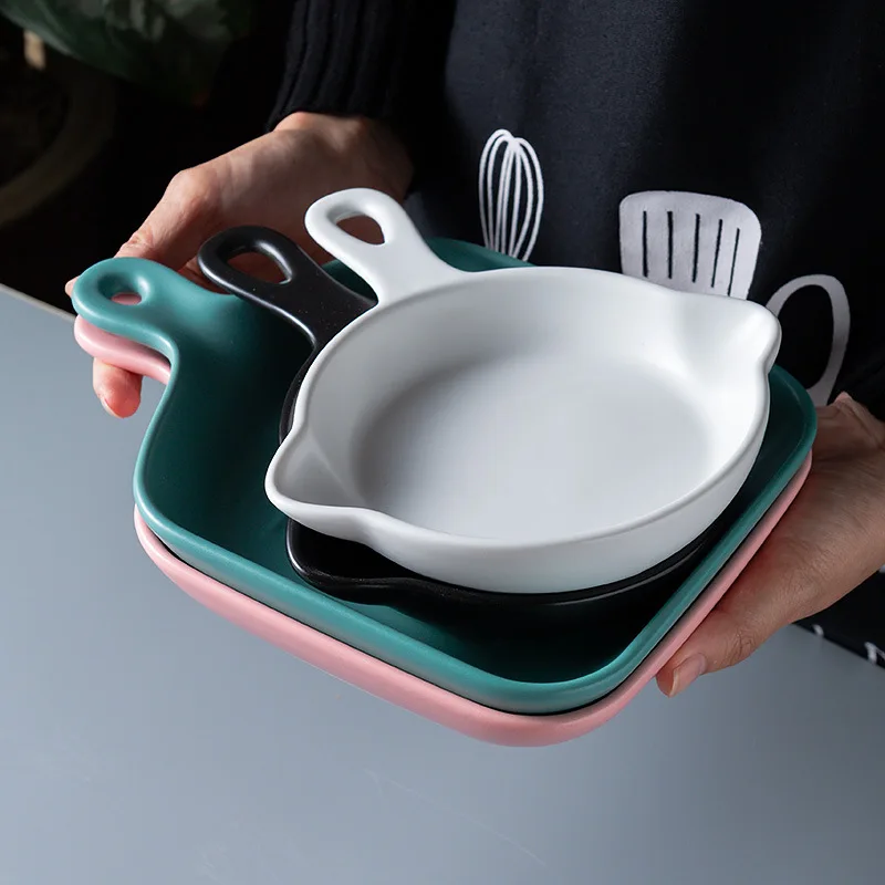 Креативная матовая посуда для выпечки керамическая ризотто квадратная духовки